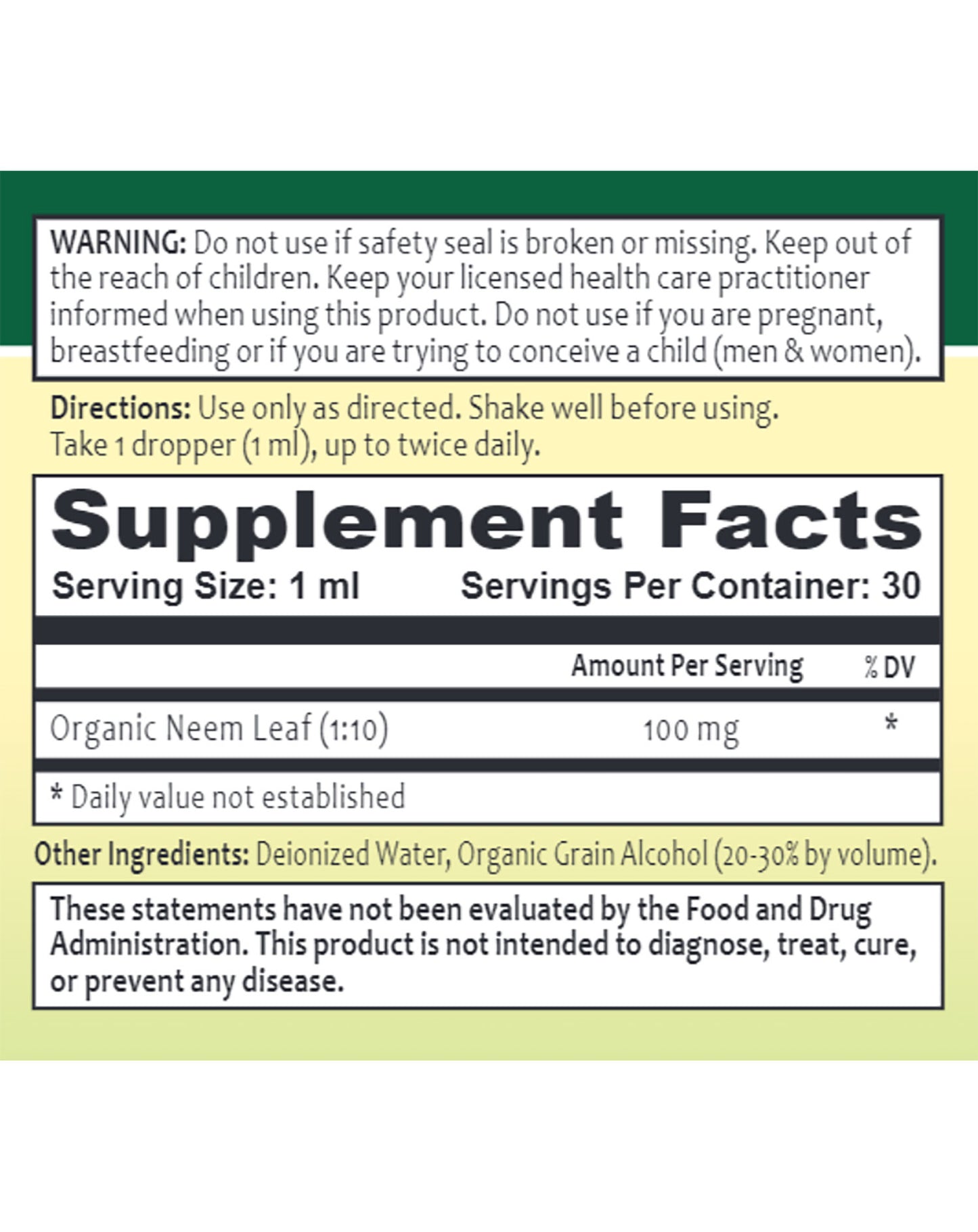 Neem Leaf Alcohol Extract